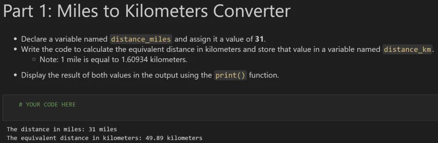 Expected output: Jupyter Notebook with a Markdown cell header and a Python code cell