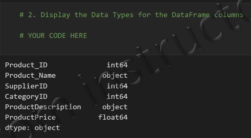 Expected output: DataFrame shape and column attribute output for the 77-row Excel dataset